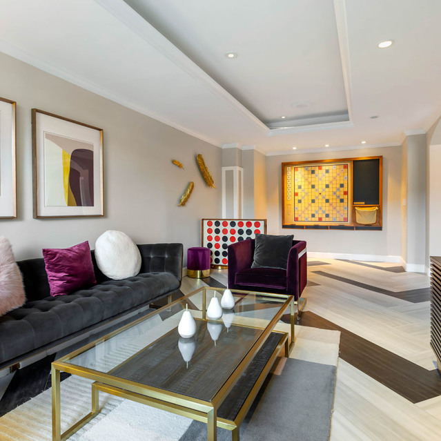 4550 Cherry Creek - Living Room Decorated With Colorful Art